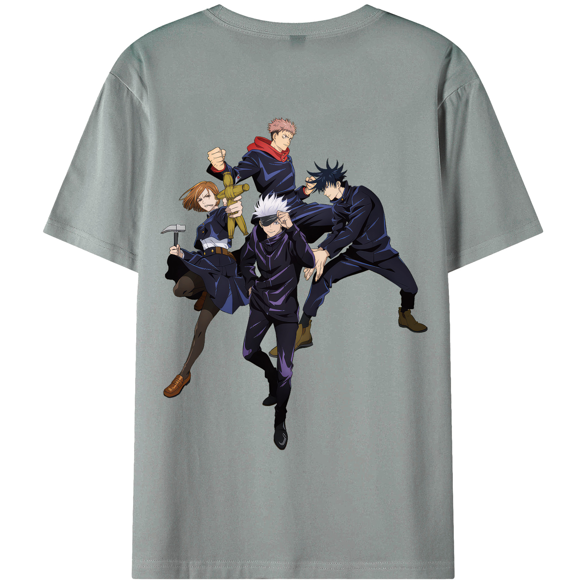（画像用） 呪術廻戦 Jujutsu Kaisen 綿100％ メンズ半袖Tシャツ（バックプリント） 通気性